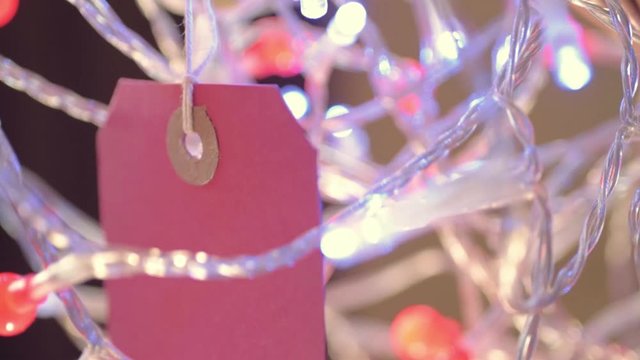Christmas decorations with red gift label