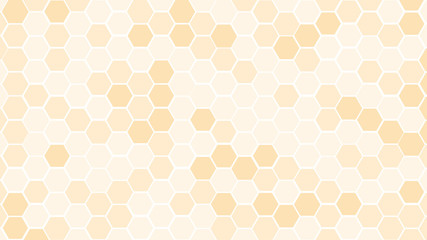 Soft color of Honeycomb or beehive grid cell random color of gold or golden or honey or yellow color tone for background or Hexagonal cell texture. With 4k resolution.