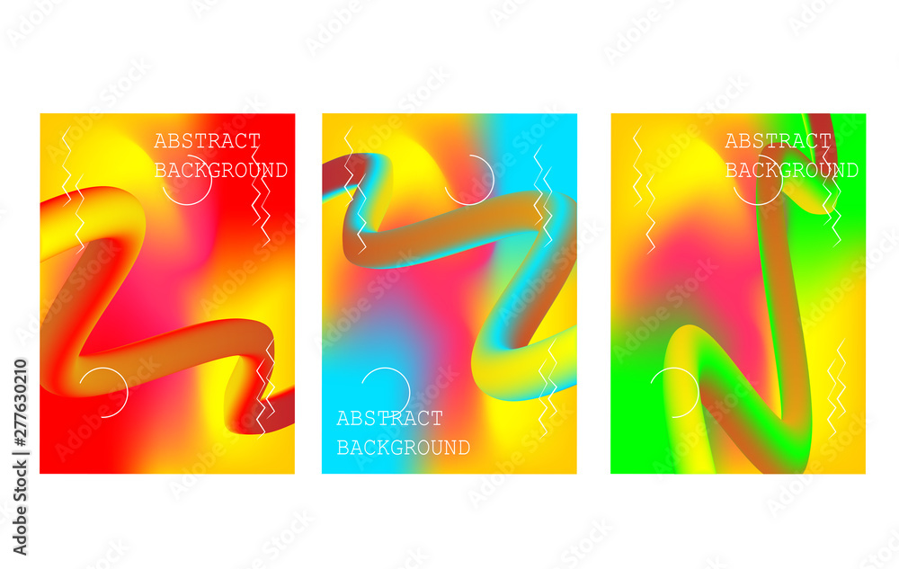 Poster minimal cover design with colorful fluid gradient shape