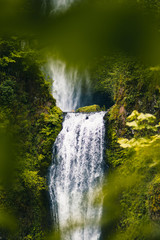 Multnomah Falls is the most visited natural recreation site in the Pacific Northwest, Columbia River Gorge National Scenic Area, Oregon, United States of America, Travel USA