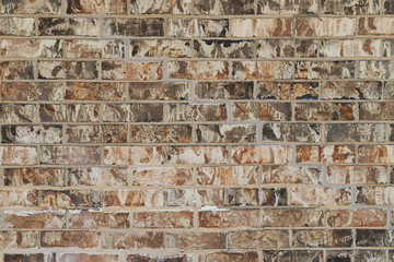 Background pattern of bricks in shades of brown and white