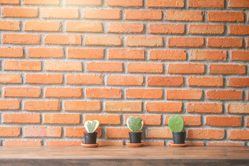 brick wall background design for interior decoration at cafe and restuarant where focusing on brick wall pattern