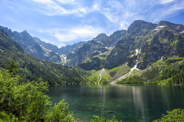 Fototapeta na wymiar mountain lake in Tatras, Poland, Europe
