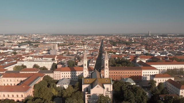 Aerial St. Ludwig Church in Munich