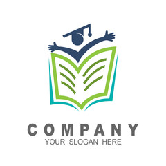 Education book logo sign symbol icon, colorful icon, academy symbol, student and academy, human and  book symbol, line icon template