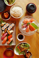 Raw seafood sashimi set