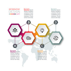 Hexagon inforgraphics on vector graphic art.