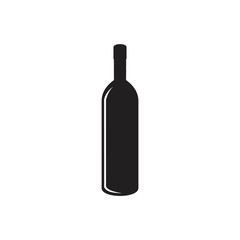 black bottle for bar or cafe black and white illustrations logo symbol silhouette