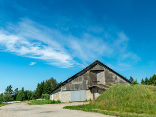 Fototapeta na wymiar shed storage. farm complex, summer