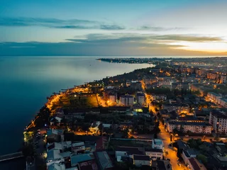 Foto op Aluminium Evening resort town Sukhum, Abkhazia aerial view from drone © Mulderphoto
