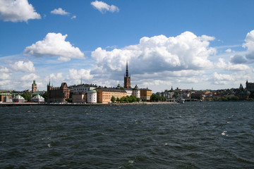 Fototapeta na wymiar Stockholm Hafen Stadtsilhouette