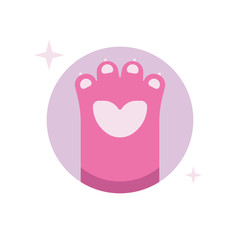 Colorful cat paw. Vector illustration.