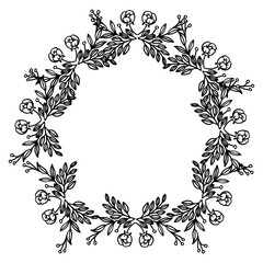 Silhouette of wreath frame, invitation card, banner and poster beautiful. Vector