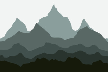 Mountains landscape. Vector background.
