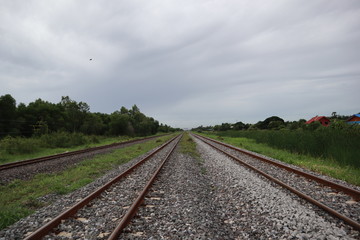 Fototapeta na wymiar railway in field