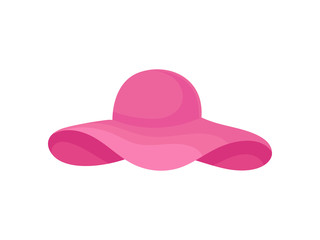 Pink hat for women. Vector illustration on white background.
