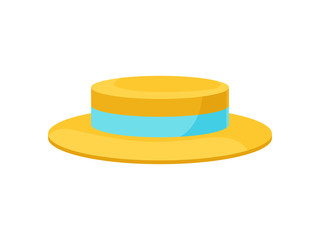 Yellow hat for men. Vector illustration on white background.