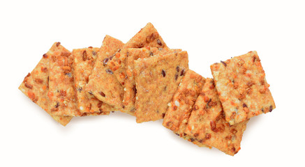 Cereal snacks closed up isolated on white