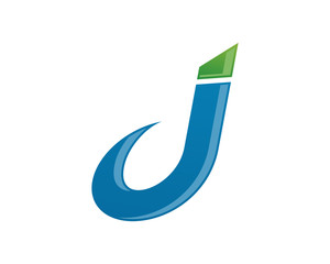 j letter curve logo template