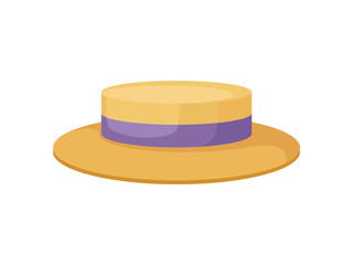 Orange low hat for men. Vector illustration on white background.