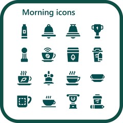 morning icon set