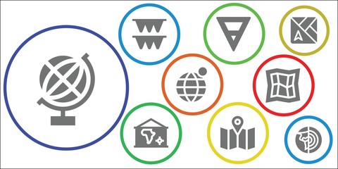continent icon set