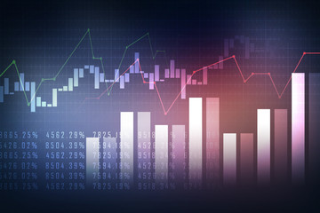 2d rendering Stock market online business concept. business Graph 