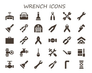 wrench icon set