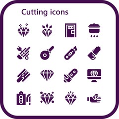 cutting icon set