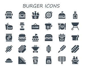 burger icon set