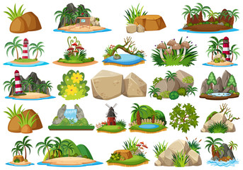 Set of island scenes and objects © brgfx