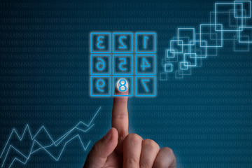 finger dialing bank numeric keypad