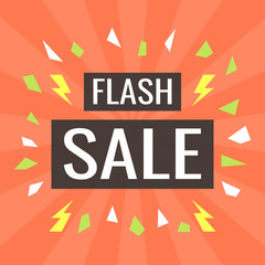 Flash sale banner. Vector illustration.