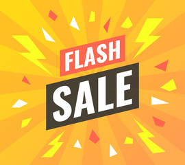 Flash sale banner. Vector illustration.