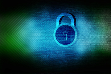 2d illustration Safety concept: Closed Padlock on digital background