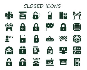 closed icon set