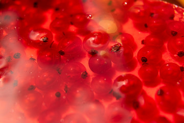 Red currant in red jelly. A delicious background for use in the media.