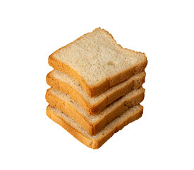 Slices of toast bread. Isolated on white background.