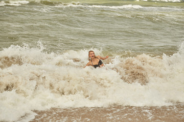 girl in surf