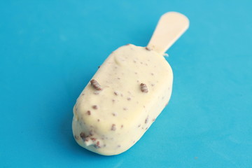 Ice cream chocolate white chocolate and black chocolate chips
