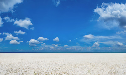 Tropical landscape beach sea and sand with blue sky .