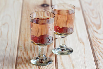 Russian homemade liquor with vodka and cranberry