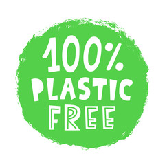 100 percent Plastic free sign stamp