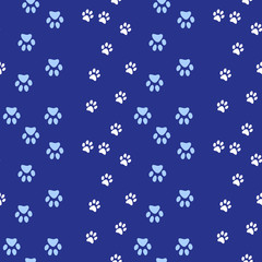 Fototapeta na wymiar Vector seamless pattern with cat or dog,kitten or puppy footprints. Can be used for wallpaper,fabric, web page background, surface textures.