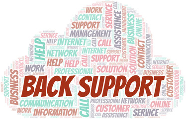 Obraz premium Back Support word cloud vector made with text only.