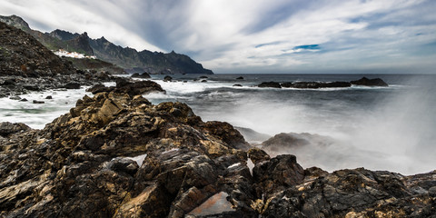 White splashes of ocean surf