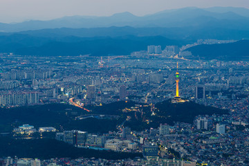 night view from aspan park of daegu, south korea