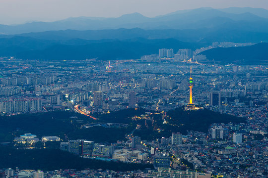 night view from aspan park of daegu, south korea