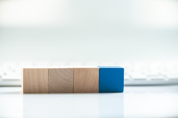 Building Blocks on table with white background