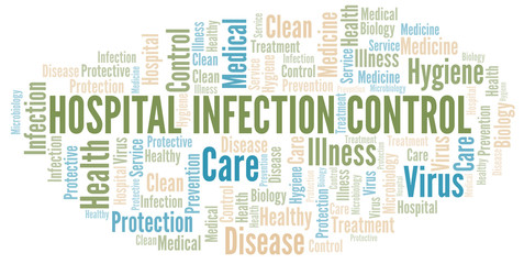 Obraz premium Hospital Infection Control word cloud vector made with text only.